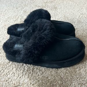 ugg black platform slippers